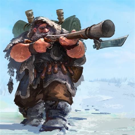 Artstation Dwarf Hunter Konstiantyn Syvolotskyi Fantasy Dwarf