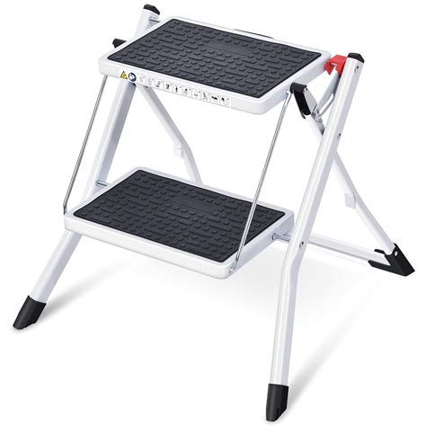 Buy Kingrack Folding Step 2 Stepsstepladder Foldable Ladder With Non