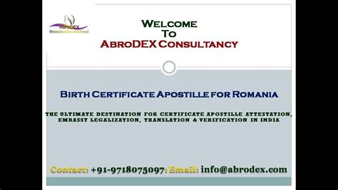 Birth Certificate Apostille For Romania Youtube