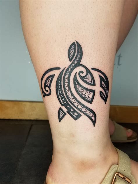 Cool Polynesian Tribal Turtle Tattooed By Claire Polynesian Tattoo