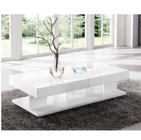 Verona Extendable High Gloss Coffee Table In White Coffee Table