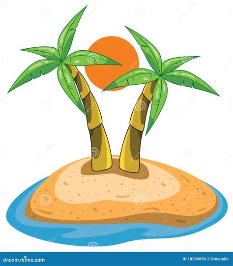 Palms On Island Stock Vector Illustration Of Resort 18389896