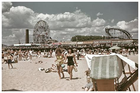 Coney Island Beach Vintage Photo 1950s From Original Slide Etsy