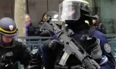 French Police Using Semi Automatic Weapons For Yellow Vest Protestors