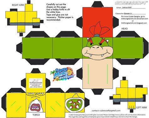 Bowser Jr From Super Marioworld Paper Toy Free Printable Papercraft