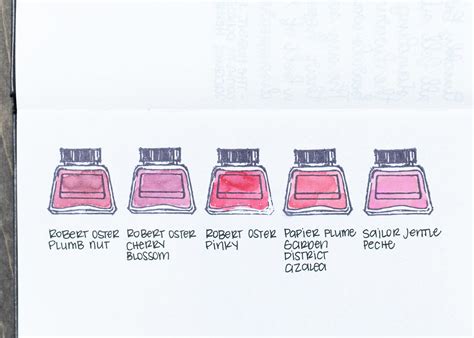 Pink Ink Comparison — Mountain Of Ink