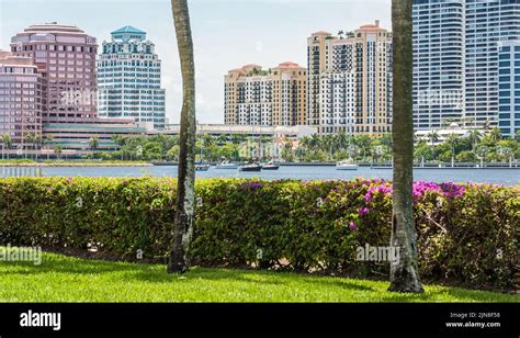 Waterfront View Of Downtown West Palm Beach From Palm Beach Florida