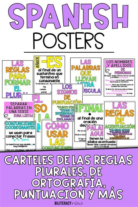 Spanish Posters Grammar Rules Grammar Posters Bilingual Classroom