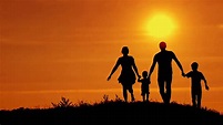 Silhouettes of Happy Family Running Stock Footage Video (100% Royalty ...