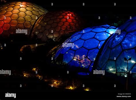 The Eden Project Cornwall The Spectacular Biomes Are Illuminated At