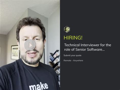 Technical Interviewer For The Role Of Senior Software Engineer