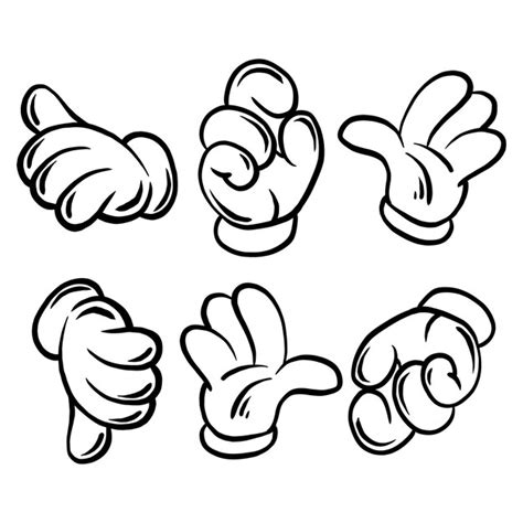 Premium Vector Cartoon Hand Gloved Gesture Vector Set Illustration