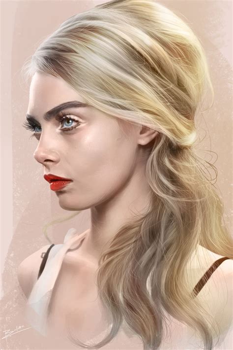 Cara Delevingne By Karl Baldon Digital Painting Techniques Volume LogoCore In Art