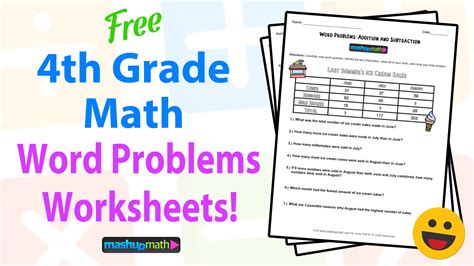 Therefore, let x represent the amount of 6% solution used. 4th Grade Math Word Problems: Free Worksheets with Answers — Mashup Math