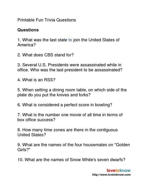 Click on the image of the trivia that best fits your audience and occasion, then download and print. Best Funny Trivia Questions and Answers Printable | Kim Website