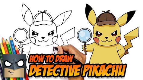 How To Draw Pokemon Detective Pikachu Step By Step