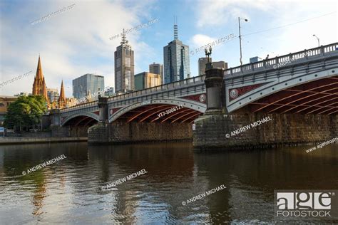 Princes Bridge Over Yarra River Melbourne City Centre Victoria