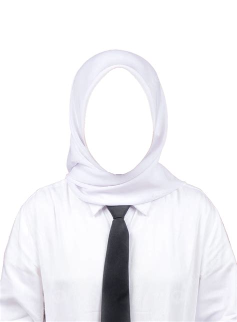 Jilbab Wanita Kemeja Putih Dan Template Foto Dasi Hitam Kemeja Putih