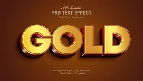 Premium Psd Shining Red Gold Text Effect Template