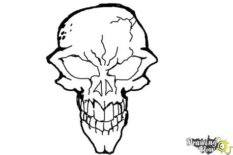 How To Draw A Scary Skull Drawingnow