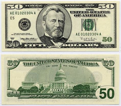 50 Dollar Bill Printable