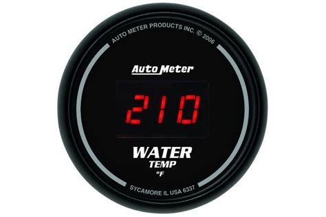 Autometer Sportcomp Digital Water Temperature Gauge Red Led 52mm 6337