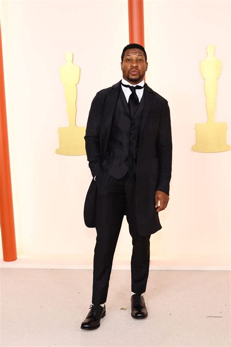 Jonathan Majors Wears Custom Suit Oscars 2023