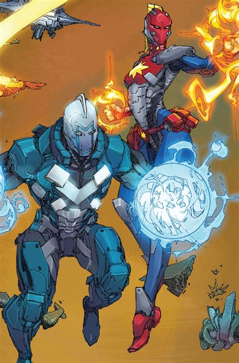 Ultimates Blue Marvel And Captain Marvel Marvel Comics Art Captain