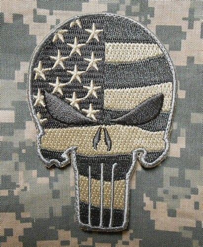 Punisher Skull Usa Waving Flag Milspec Us Army Morale Isaf Camo Acu Velcro Patch Ebay