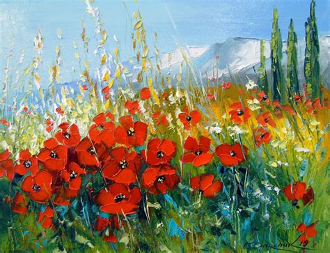 Summer Poppies Oil Painting By Olha Darchuk Artfinder