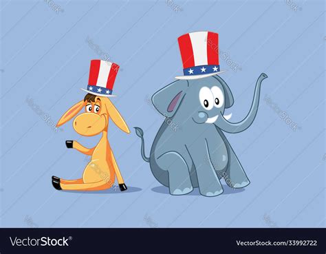 Democratic And Republican Mascots For American Vector Image