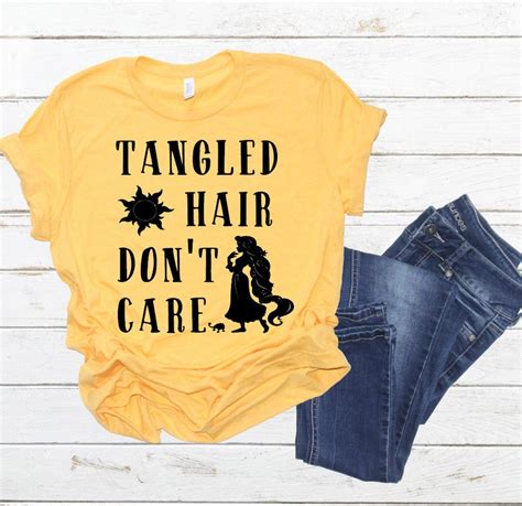 tangled hair dont care tangled tee rapunzel lost princess etsy