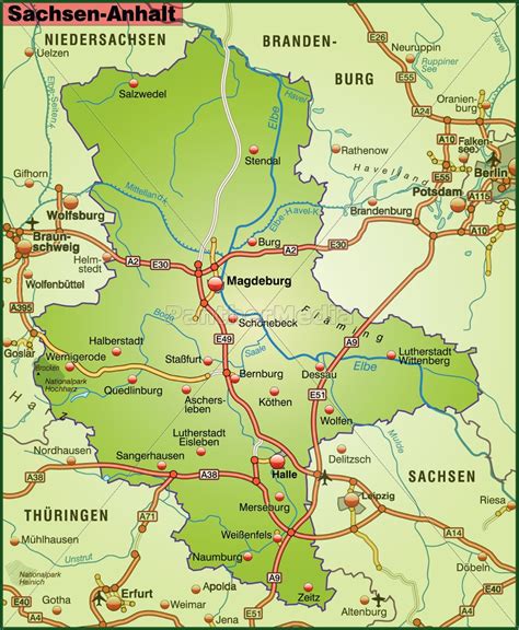 Der harz ist das höchste gebirge in norddeutschland. Sachsen Anhalt Karte | Karte 2020