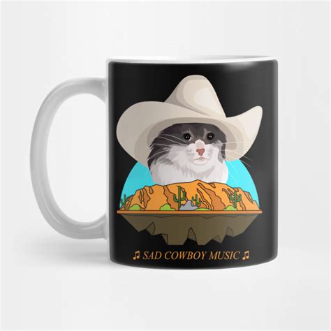 Sad Cat Wearing A Cowboy Hat Meme Poster For Sale By Celestialhco