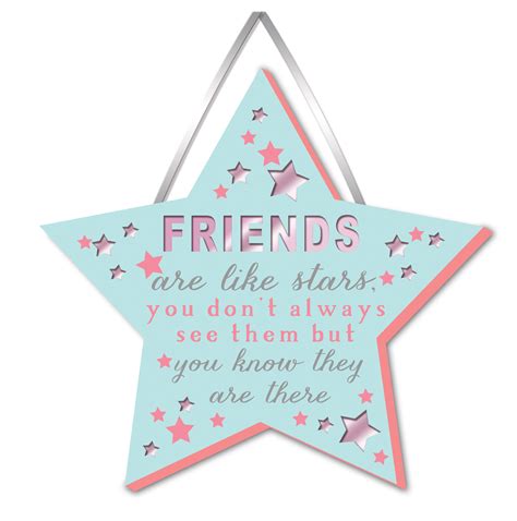 Friends Are Like Stars Hanging Plaque With Ribbon More Than Words T