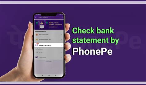 check the statement of a bank account by phonePe