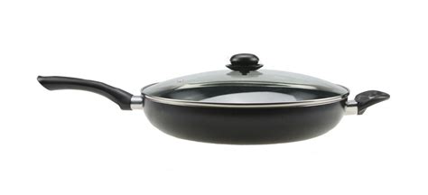 Mastercook Non Stick Frying Pan With Glass Lid Heavy Duty Hob Gas Large