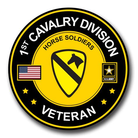 1st Cavalry Division Veteran Decal Us Army Division Veteran Decals