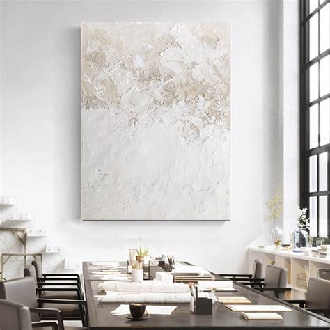 White Texture Abstract Painting Minimalist Abstract Wall Art Modern