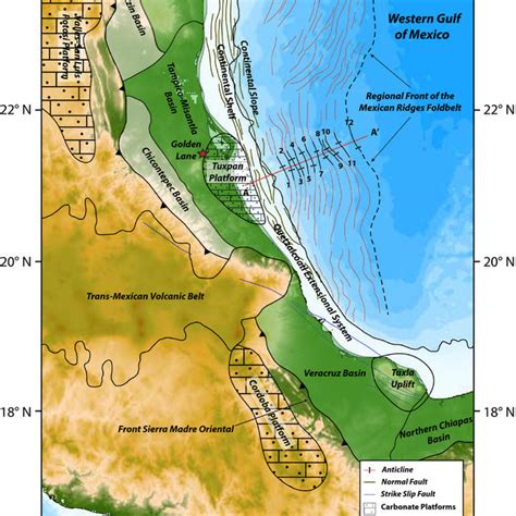 Map Of The Main Structural Elements Of The Southwestern Gulf Of Mexico