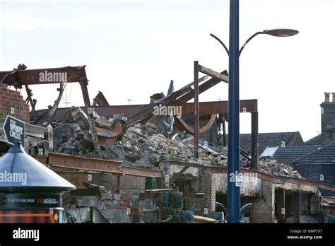 the burnt out retail units and bowling alley in great yarmouth following fire on the 5th august