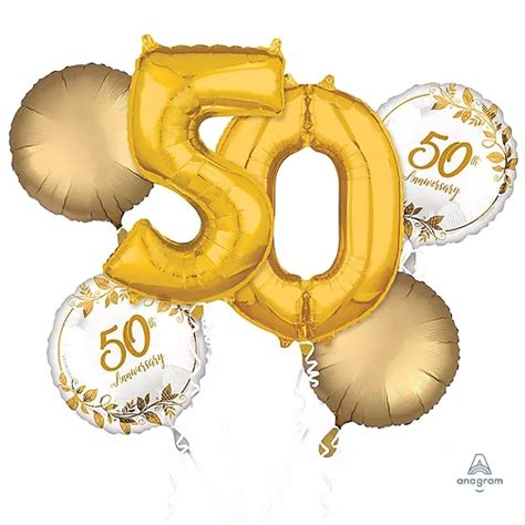 Happy 50th Anniversary Foil Balloon Bouquet Balloon Warehouse