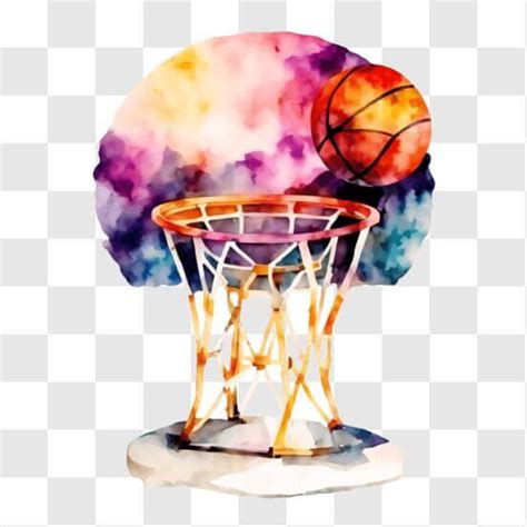 Download Abstract Basketball Hoop Painting With Trees Png Online