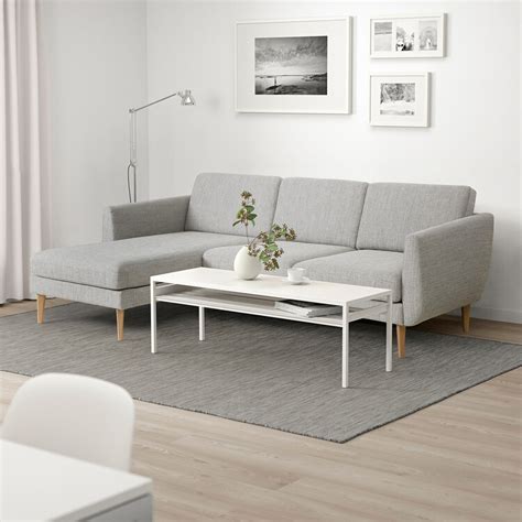 Smedstorp 3 Seat Sofa With Chaise Longue Viarp Beigebrown Ikea
