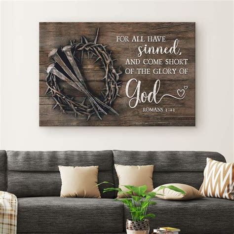 Bible Verse Wall Art For All Have Sinned Kjv Romans 323 Canvas Print