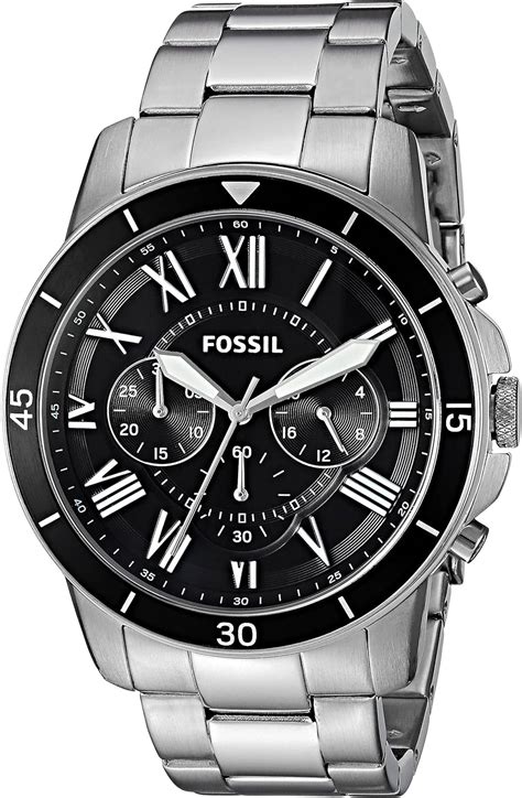 Fossil Men S Grant Fs5236 Silver Stainless Steel Quartz Dress Watch Fossil Amazon De Uhren