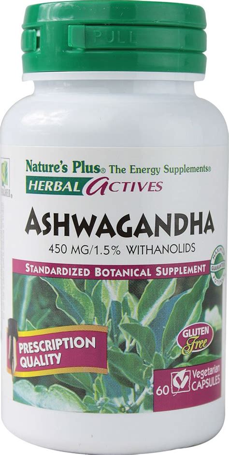 Nature S Plus Herbal Actives Ashwagandha 450 Mg 60 Vegetarian