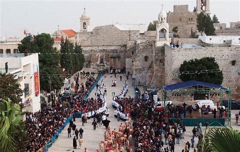 Manger Square And The Church Of The Nativity During The Traditional