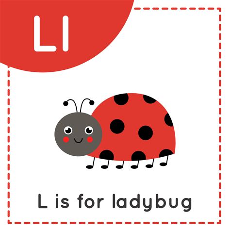 Learning English Alphabet For Kids Letter L Cute Cartoon Ladybug