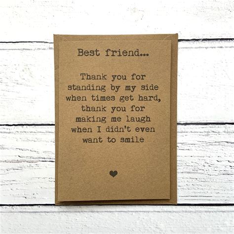 Card For Best Friend Best Friend Card Card For Friend Thank Etsy Canada